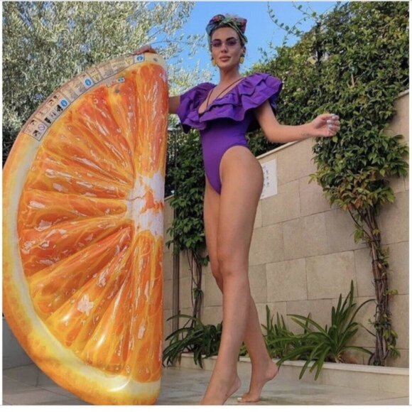 Zara Purple Frill One Piece Plunge Swimsuit Body Suit Swimming Costume S BNWT - Picture 11 of 11